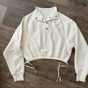 jcpenney Whisper White Cropped Pullover Sweatshirt